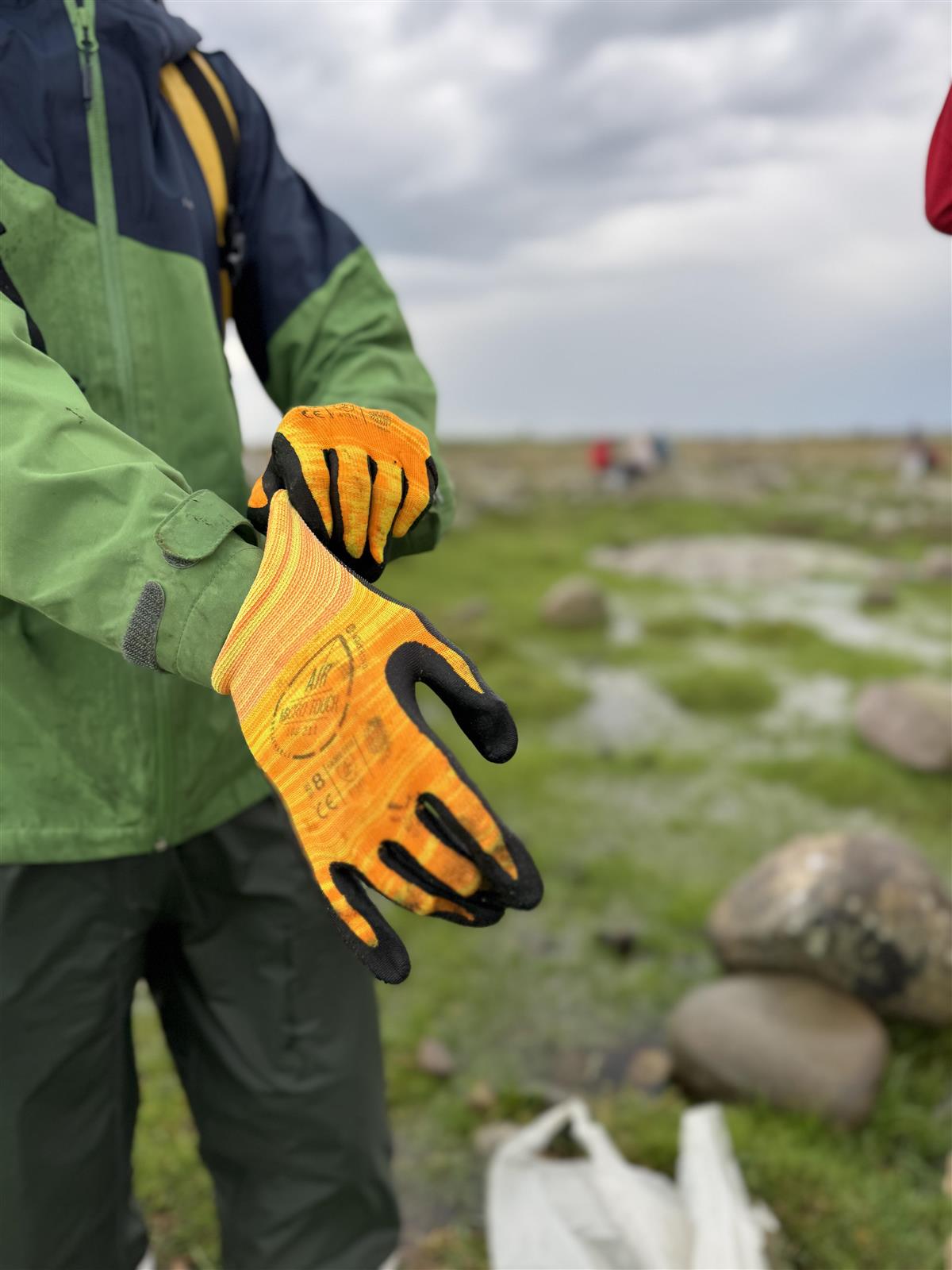 Oransje søppelplukkerhansker - Klikk for stort bilde